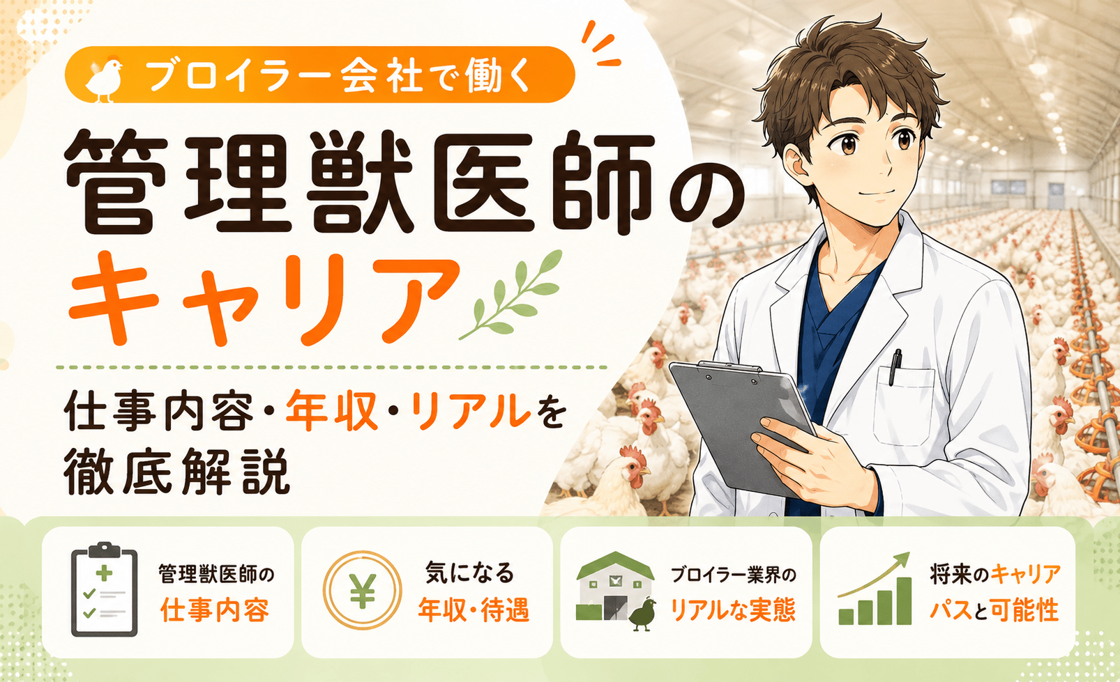ブロイラー会社で働く管理獣医師のキャリア｜仕事内容・年収・リアルを徹底解説