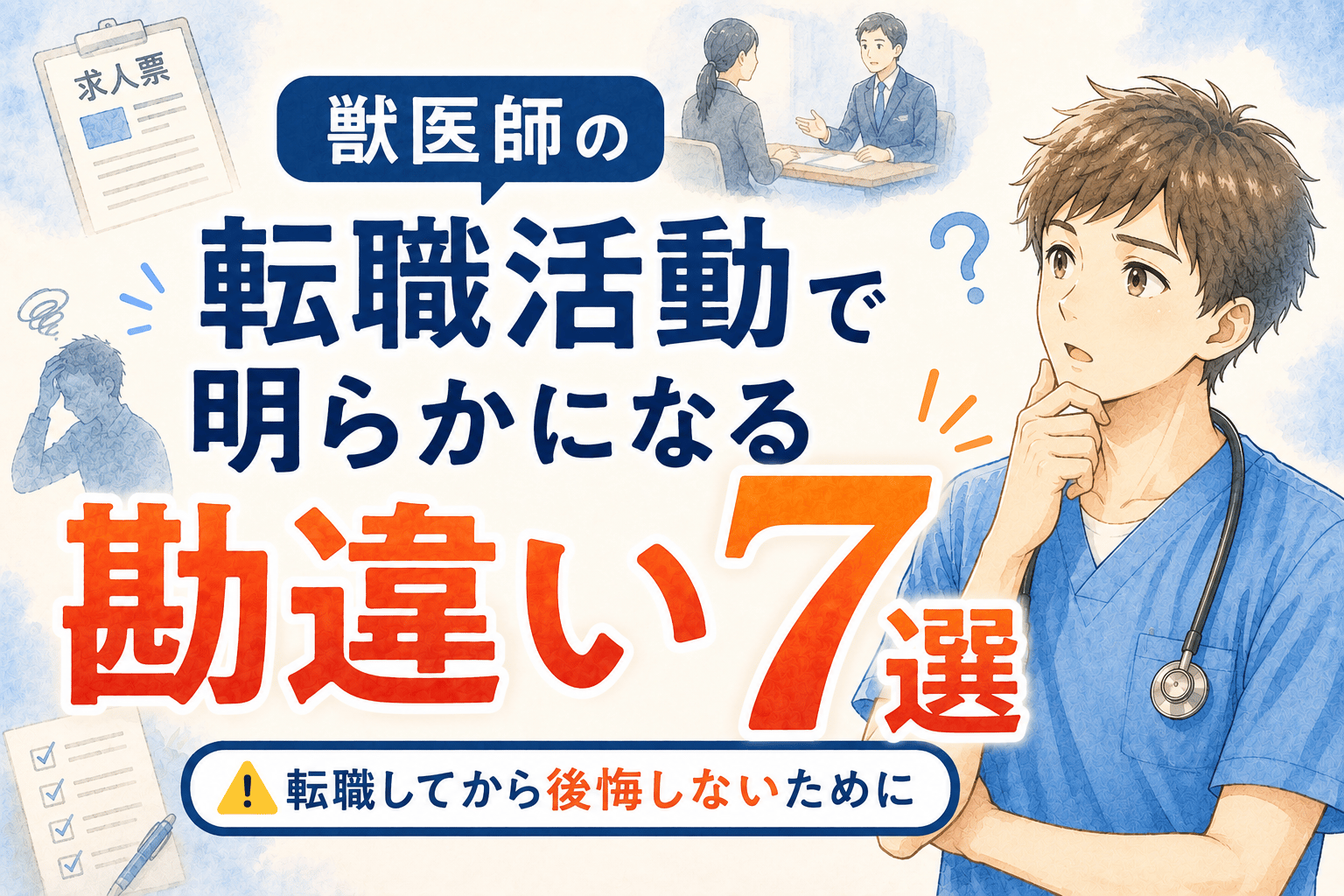 獣医師の転職活動で明らかになる勘違い7選——あなたも信じていませんか？