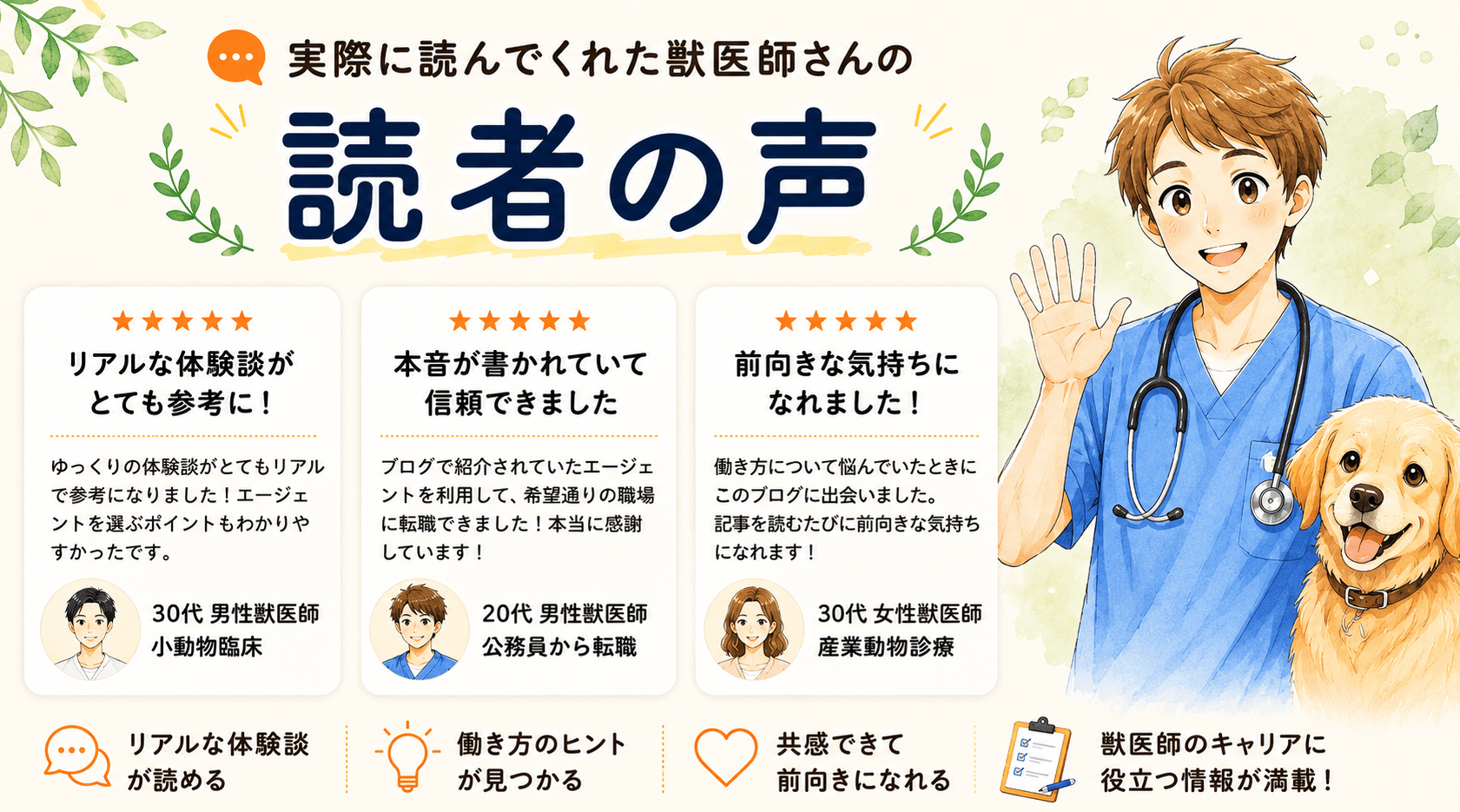 読者の声｜実際に読んでくれた獣医師さんの感想