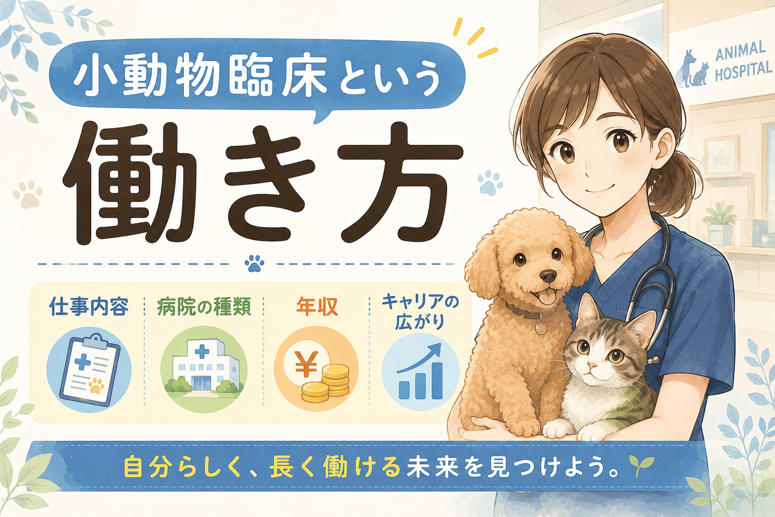 小動物臨床という働き方|仕事内容・病院の種類・年収・キャリアの広がり