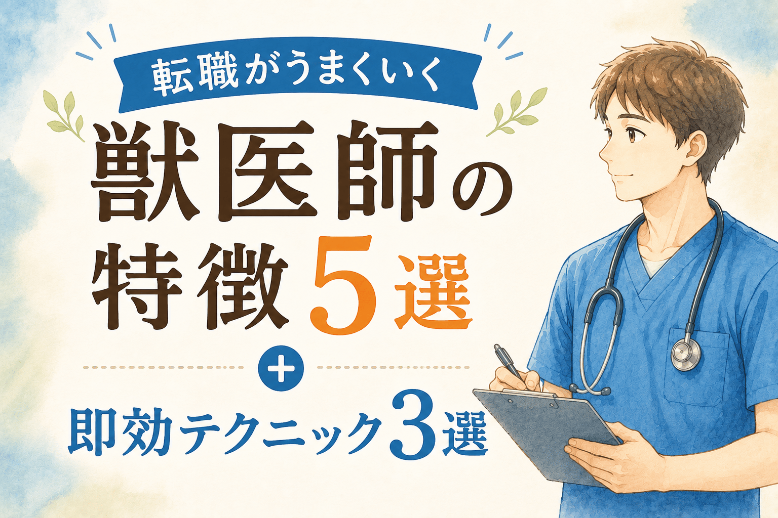 転職がうまくいく獣医師の特徴5選+すぐ使える即効テクニック3選