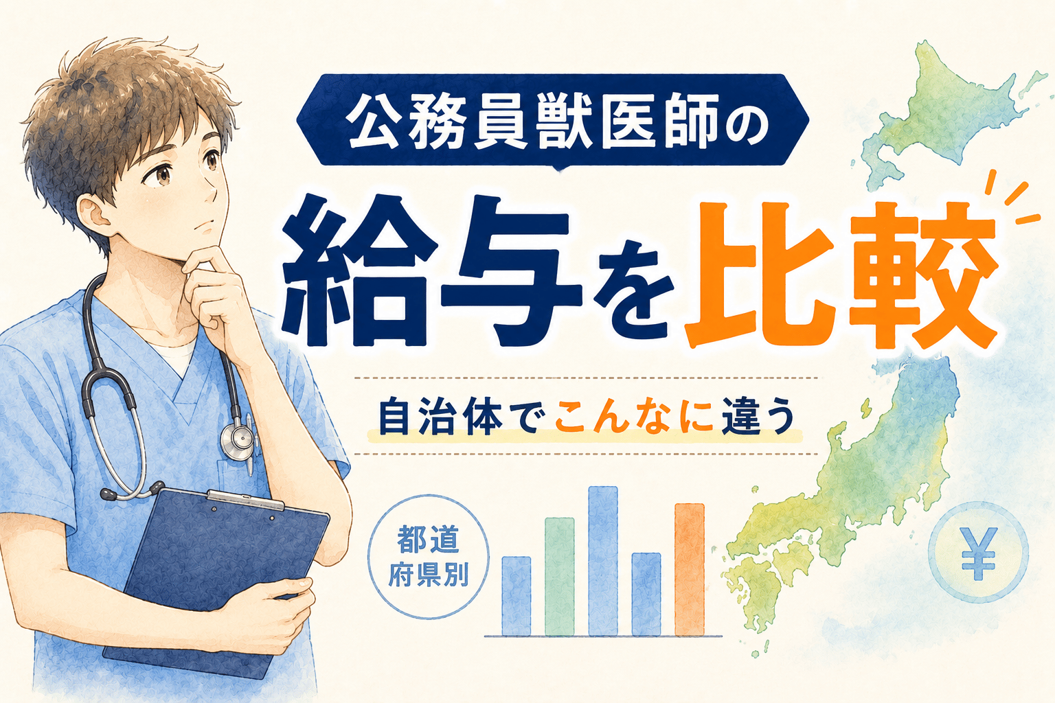 公務員獣医師の給与を自治体で比較|初任給・獣医師手当・選ぶなら結局どこ?