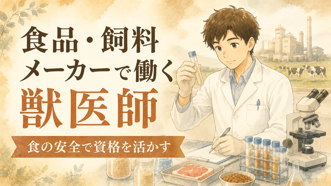 食品・飼料メーカーで働く獣医師|仕事内容・年収・なり方を解説