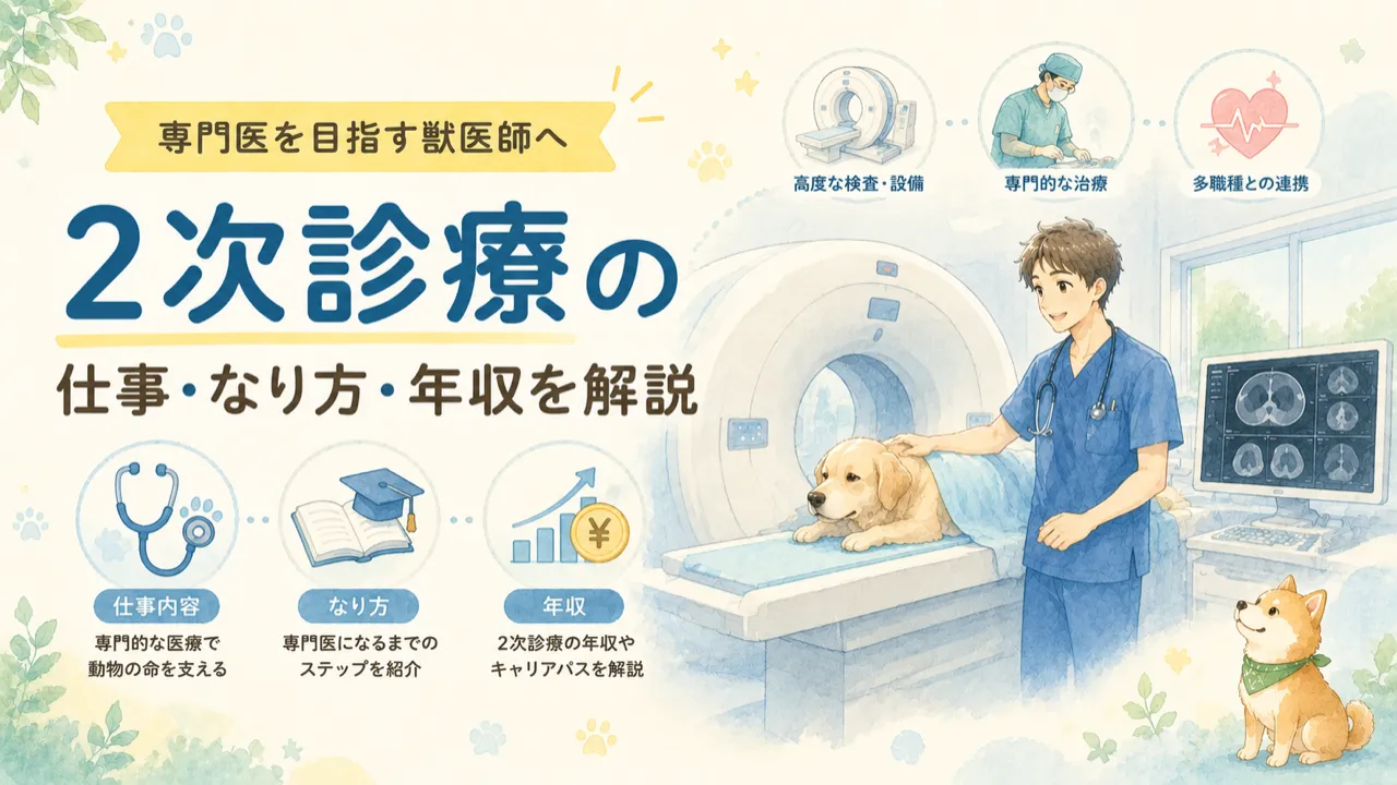 専門医を目指す獣医師へ|2次診療の仕事・なり方・年収を解説