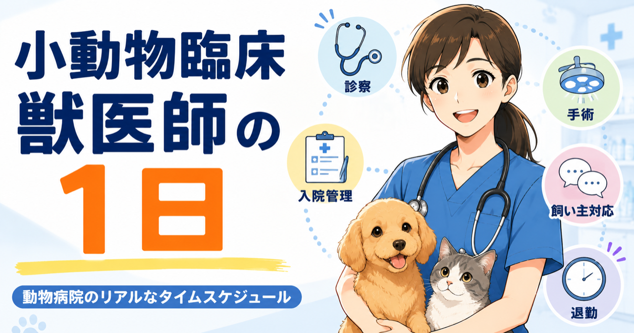 小動物臨床獣医師の1日｜動物病院のリアルなタイムスケジュールを同期に聞いた