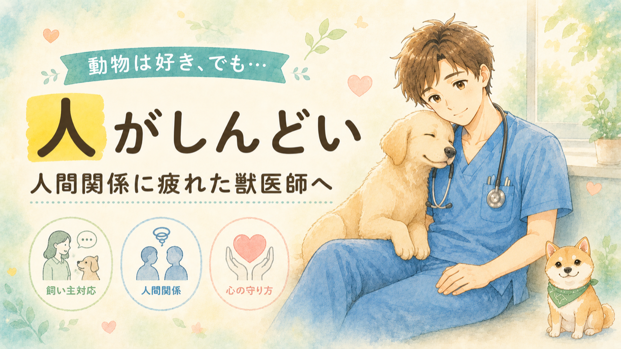 動物は好き、でも人がしんどい｜飼い主対応・人間関係に疲れた獣医師へ