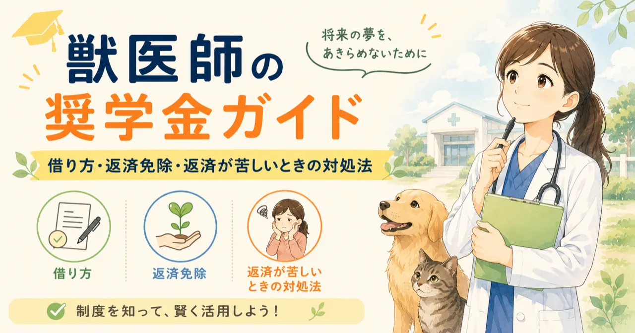 獣医師の奨学金ガイド｜借り方・返済免除・返済が苦しいときの対処法