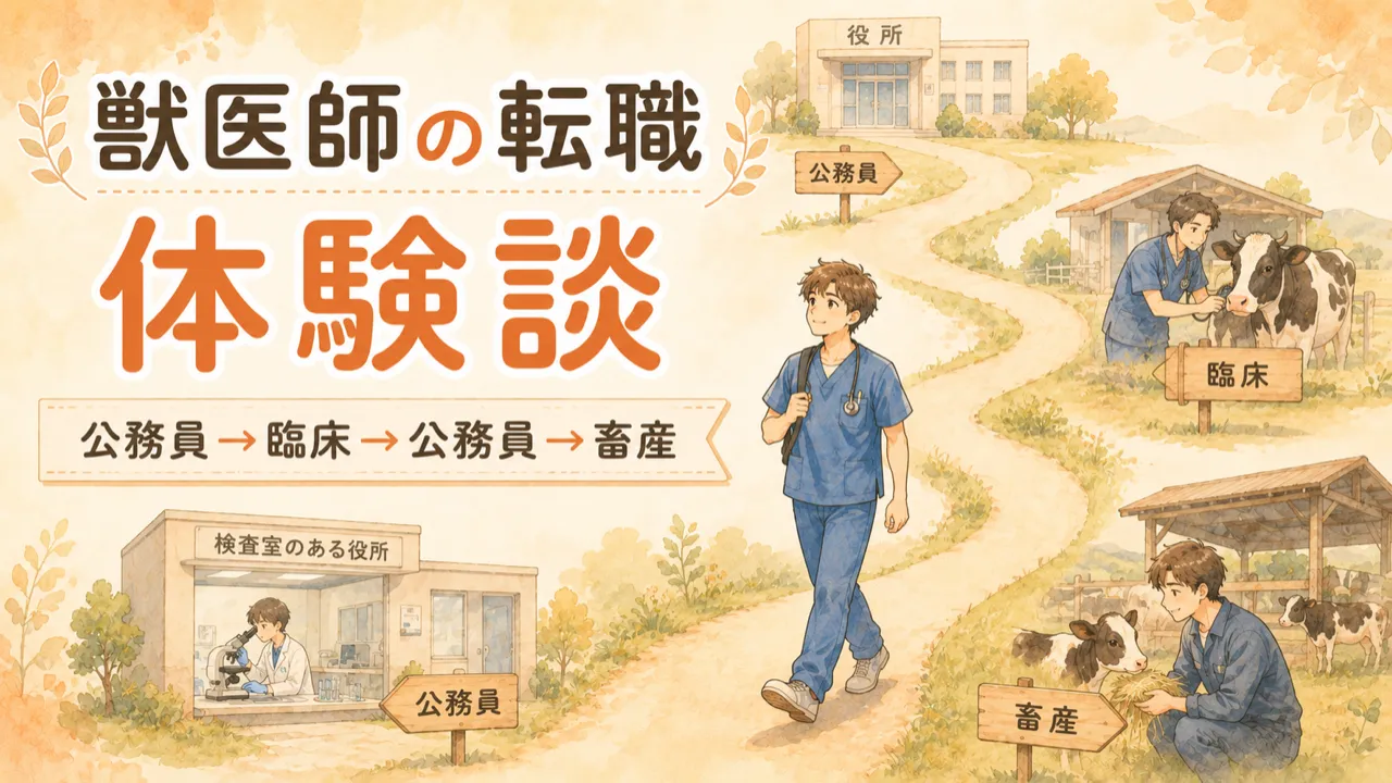 獣医師の転職体験談｜公務員→臨床→公務員→畜産、3回転職した私の全記録